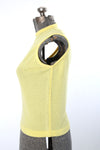 Vintage 1960s Yellow Bouclé Knit Sleeveless Shirt  |  Large  |  by Talbott Travler