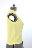 Vintage 1960s Yellow Bouclé Knit Sleeveless Shirt  |  Large  |  by Talbott Travler