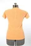 Vintage 1960s Orange Bouclé Knit Rabbit Flower Print Short Sleeve Shirt  |  Medium  |  by Talbott Travler