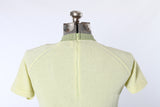 Vintage 1960s Celery Green Bouclé Knit Short Sleeve Shirt  |  Medium  |  by Talbott Travler