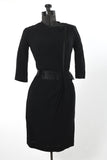 Vintage 1950s Black Classic Half Sleeve Cocktail Dress   |   XS  |   by Milton Lippman