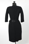 Vintage 1950s Black Classic Half Sleeve Cocktail Dress   |   XS  |   by Milton Lippman