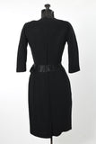Vintage 1950s Black Classic Half Sleeve Cocktail Dress   |   XS  |   by Milton Lippman