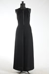 Vintage 1990s Black Wide Palazzo Pants Formal Evening Jumpsuit   |   Small Medium  |   by Faviana NY