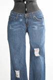 Vintage Y2K Low Rise Patch Flare Blue Jeans   |  Small  |  by Delias