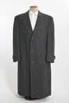 Vintage 1980s Gray Black Herringbone Wool Overcoat   |  Size 40R  |  by Hart Schaffner & Marx