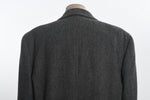 Vintage 1980s Gray Black Herringbone Wool Overcoat   |  Size 40R  |  by Hart Schaffner & Marx