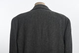 Vintage 1980s Gray Black Herringbone Wool Overcoat   |  Size 40R  |  by Hart Schaffner & Marx