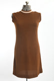 Vintage 1960s Brown Sleeveless Sweater Dress   |  Medium  |  by Talbott Travler
