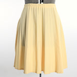 vintage 1960s butter yellow accordion pleated knit skirt
