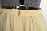 Vintage 1960s Yellow Accordion Pleated Knit Skirt  | XL  - 2XL  |  by Talbott Travler