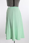 Vintage 1960s Mint Green Accordion Pleated Knit Skirt  | Large - XL |  by Talbott Travler