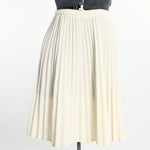 vintage 1960s cream off white accordion pleated knit skirt