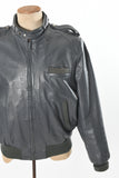 Vintage 1980s Gray Leather Jacket   |  Large  |   by Peter Jon Et