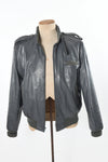Vintage 1980s Gray Leather Jacket   |  Large  |   by Peter Jon Et