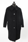 Vintage 1950s Black Wool Patch Pocket Lined Coat | XS