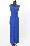 Vintage 1990s Royal Blue Sparkly Slinky Strapless Evening Dress  | Size XS  | by Byer Too!
