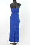 Vintage 1990s Royal Blue Sparkly Slinky Strapless Evening Dress  | Size XS  | by Byer Too!