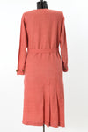 Antique 1920s Red Wool Long Sleeve Day Dress  | Large