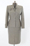 Vintage 1950s Heavily Wounded Gray Circle Applique Skirt Suit  | Medium | by Lilli Ann