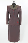 Vintage 40s - 50s Heavily Wounded Purple Gabardine Skirt Suit  | Small | by Lilli Ann