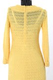 Vintage Late 1960s Yellow Knit High End Dress  | Large | by Caledonia