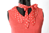 Vintage 1960s Pink Polka Dot Sleeveless Midi Dress  | XXS - XS