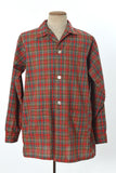 Vintage 1950s Plaid Red Brown Mens Lounge Pajama Set | Large Long |  by Weldon