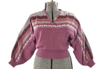 Vintage 1980s Purple Mauve Floral Knit Dolman Sleeve Shirt  |  Medium  |  by Mariea Kim
