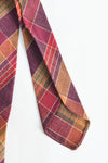 Vintage 1930s Burgundy Orange Green Plaid Wool Art Deco Necktie Cravat