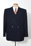 Vintage 1940s 3 Piece Navy Pinstripe Double Breasted Pants Suit |   41R   |   by Hickey Freeman