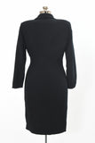 Vintage 1990s Black Double Breasted Long Sleeve Day Dress  | Size Medium | by Liz Claiborne