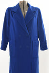 Vintage 1990s Blue Double Breasted Wool Long Coat | Size XL | by GJG Originals