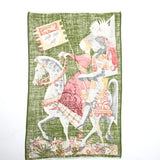 Vintage 1960 Canterbury Tales Woman and Knight on Horse Irish Linen Tea Towel | by Ulster
