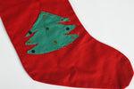 Vintage 1950s Felt Handmade Red David Christmas Stocking  no