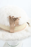 Vintage 1960s Off White Plush Fur Felt Brimmed Day Hat   |   by Schiaparelli Paris