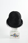 Vintage 1960s Black Beaded Brim Soft Deep Crown Bowler Hat | by Schiaparelli Paris