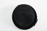 Vintage 1960s Black Beaded Brim Soft Deep Crown Bowler Hat | by Schiaparelli Paris