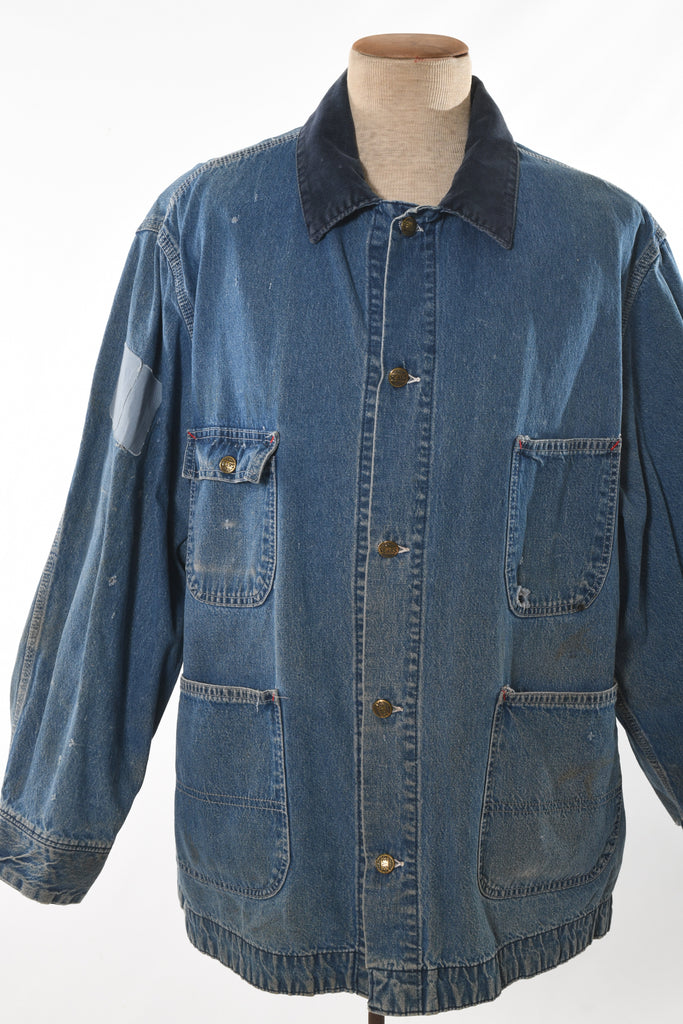 Vintage 1970s Denim Corduroy Workwear Chore Coat | 2XL | by Sears