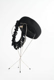 Vintage 1940s Frilled Black Tilt Pillbox Hat   |   by New York Creations