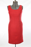 Vintage 1990s Red Sleeveless Sheath Short Dress | Size Medium | by Peter Sake