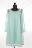 Vintage 1960s Green Babydoll Nightgown Peignoir Robe Set  | Small | by Vanity Fair