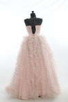 Vintage 1950s Pink Tulle Cupcake Bouffant Strapless Long Formal Dress  | XXS | by Mike Benet