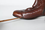 Vintage 1960s Brown Leather Heeled Mens Boots | Size 7 | by Thom McAn
