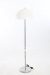 Vintage 1960s Domed White Acrylic Chrome Lucite Table MCM Floor Lamp | by Nessen Studio N.Y.