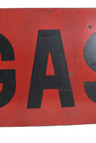 Vintage Red Porcelain Enamel Metal Gas Sign 38" X 24"