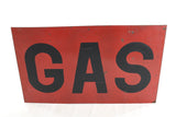 Vintage Red Porcelain Enamel Metal Gas Sign 38" X 24"