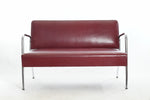 Vintage 1940s Red Chrome Modern Settee Couch | by Royal Metal Manufacturing Co.