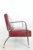 Vintage 1940s Red Chrome Modern Settee Couch | by Royal Metal Manufacturing Co.