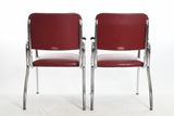 Vintage 1940s Red Chrome Modern Black Bakelite Arm Chairs | by Royal Metal Manufacturing